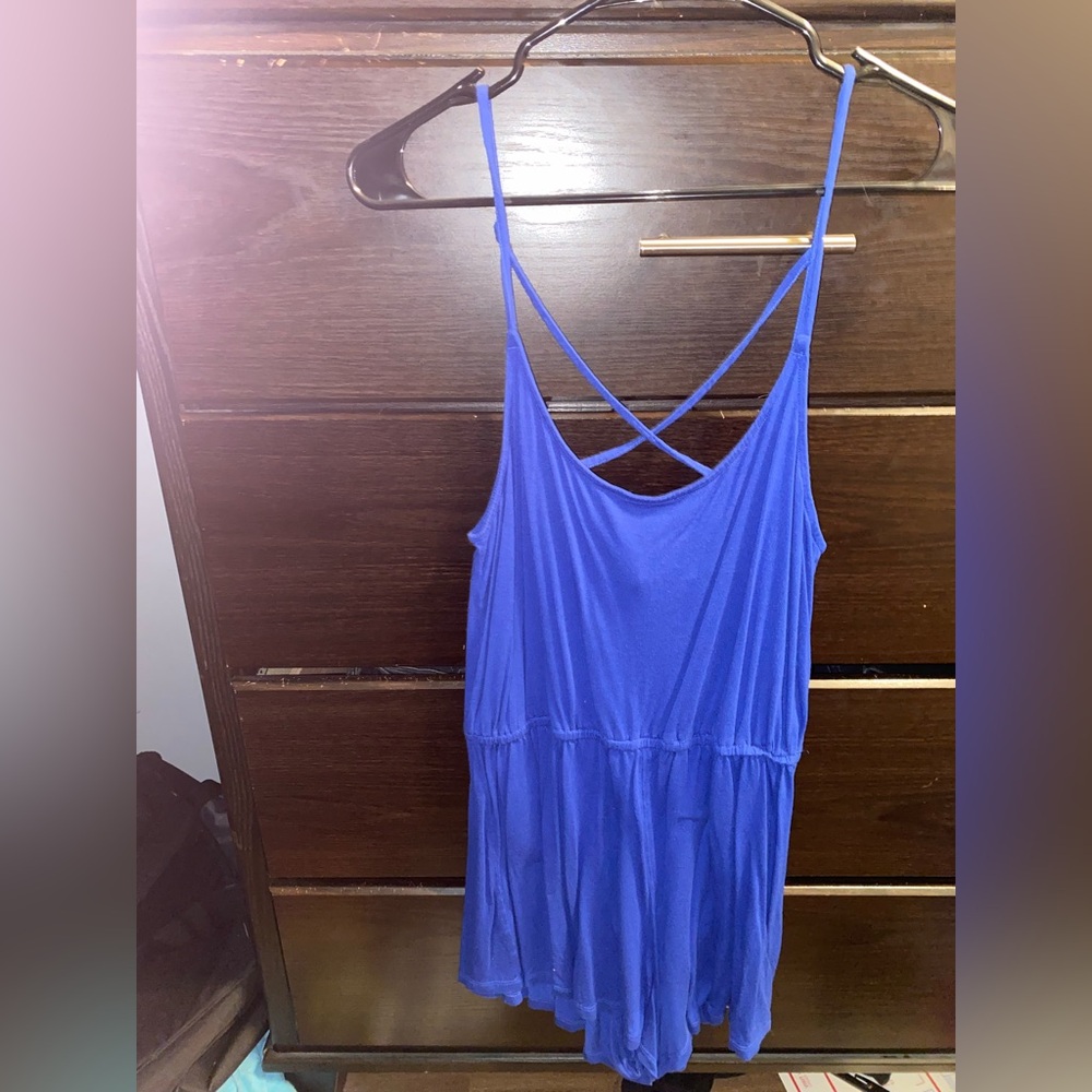 Blue Strappy Romper